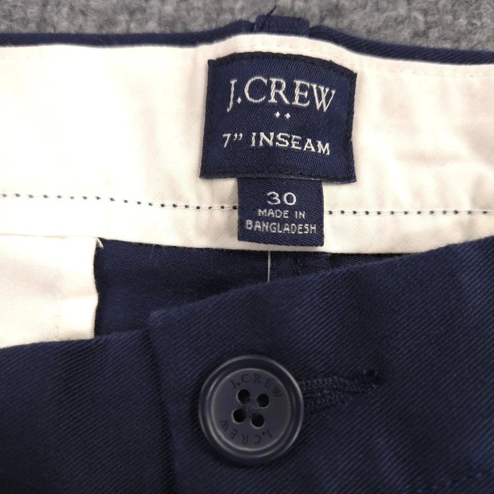 J Crew Flex Chino Shorts Mens 30 Navy Blue Stretch Twill 7